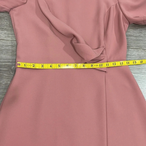 Topshop Drape Front Shift Dress Short Sleeve Pink 4 - Picture 10 of 15